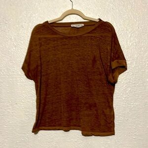 Hippie Rose, brown, sheer T-shirt, size large
